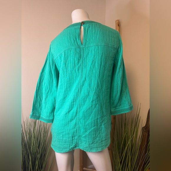 Soft Surroundings Aqua Beach Bound Gauze Pullover Small - Picture 4 of 6